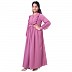 Umbrella abaya with frills- Tulip Pink